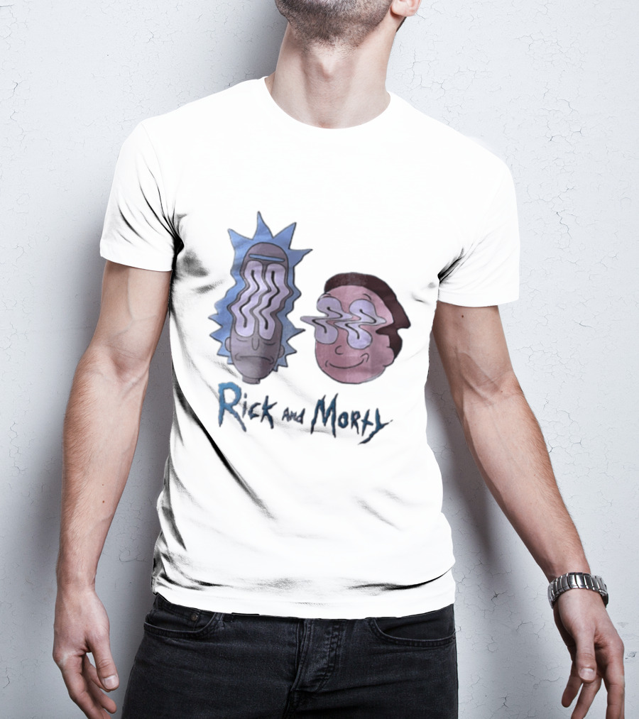 Rick And Morty Sanchez Morty Smith Wavy Face Cartoon T-Shirt