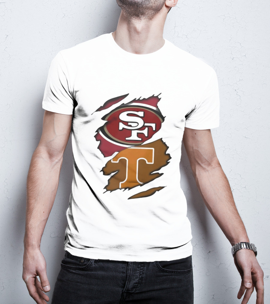 San Francisco 49ers Tennessee Volunteers Ripped SF Logos Fusion T-Shirt