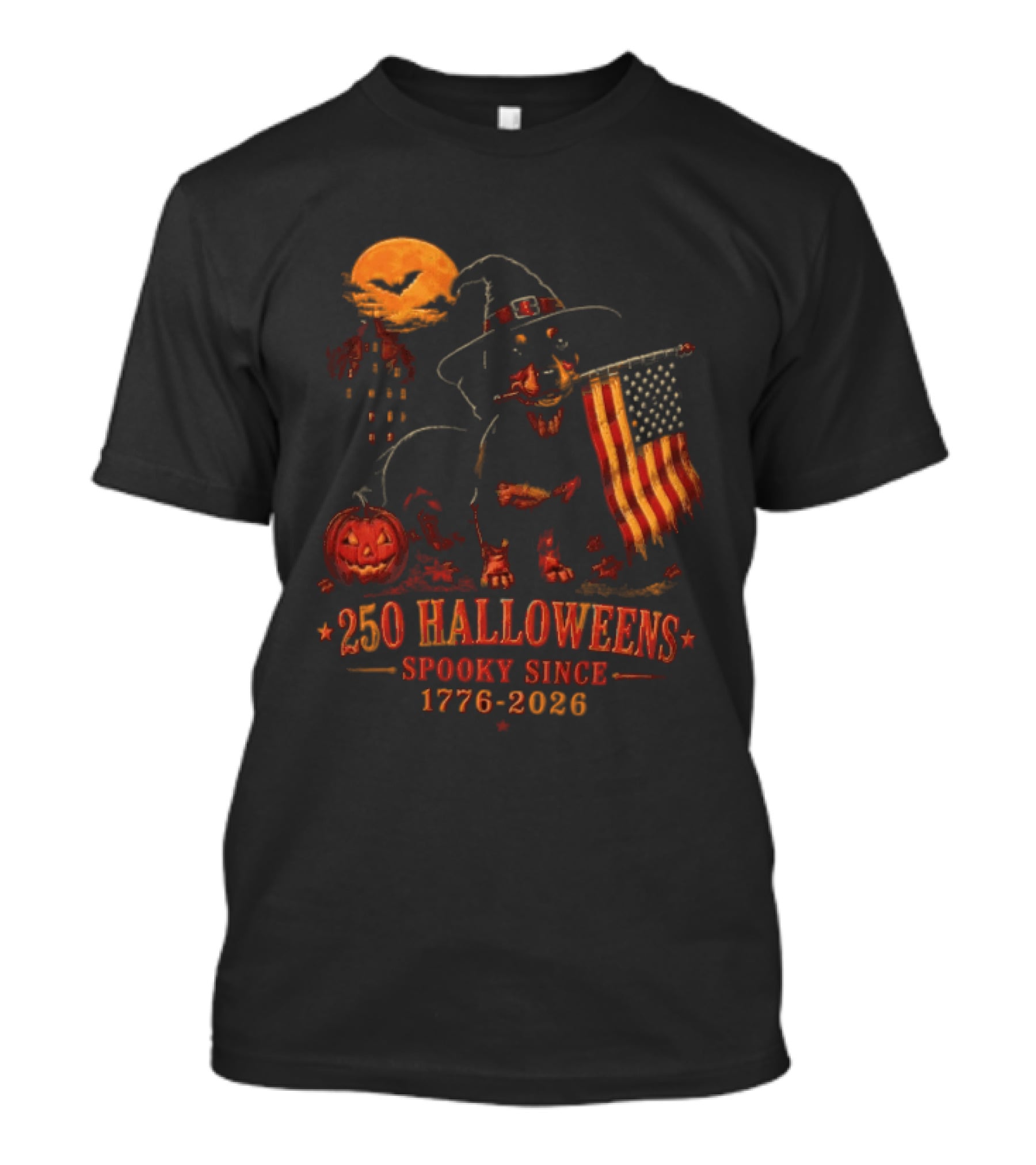 250 Halloweens Spooky Since 1776 2026 Dachshund Dog Lover T-Shirt