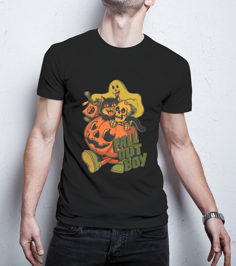 Fall Out Boy Halloween Cat Ghost Pumpkin Skull T-Shirt
