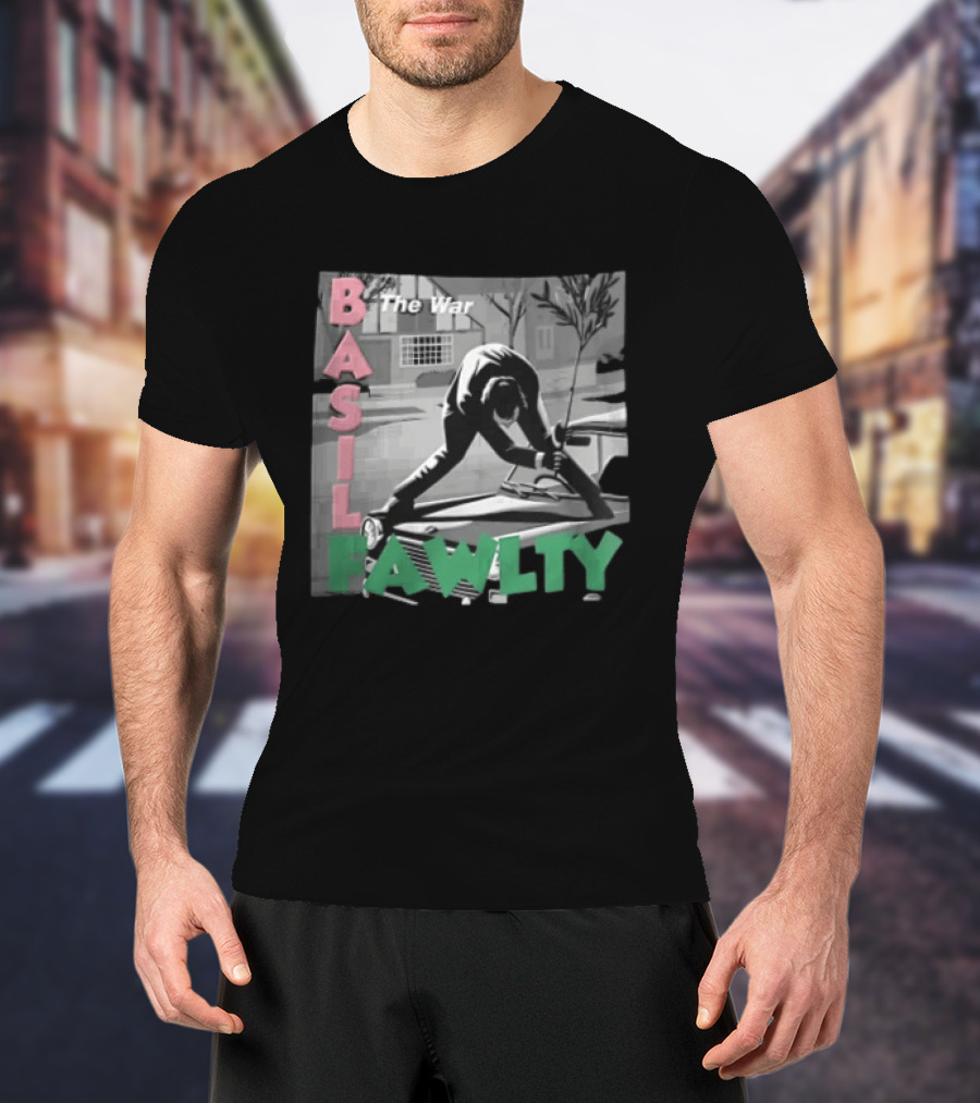 Basil Fawlty The War Man In Suit Hitting Car With Tree Branch Scene T-Shirt