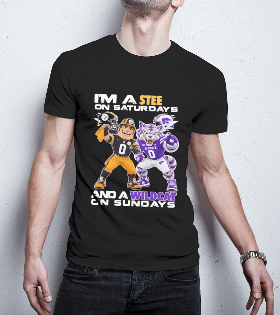 I'm A Steeler On Saturdays And A Wildcat On Sundays K State Football Fan Gear T-Shirt