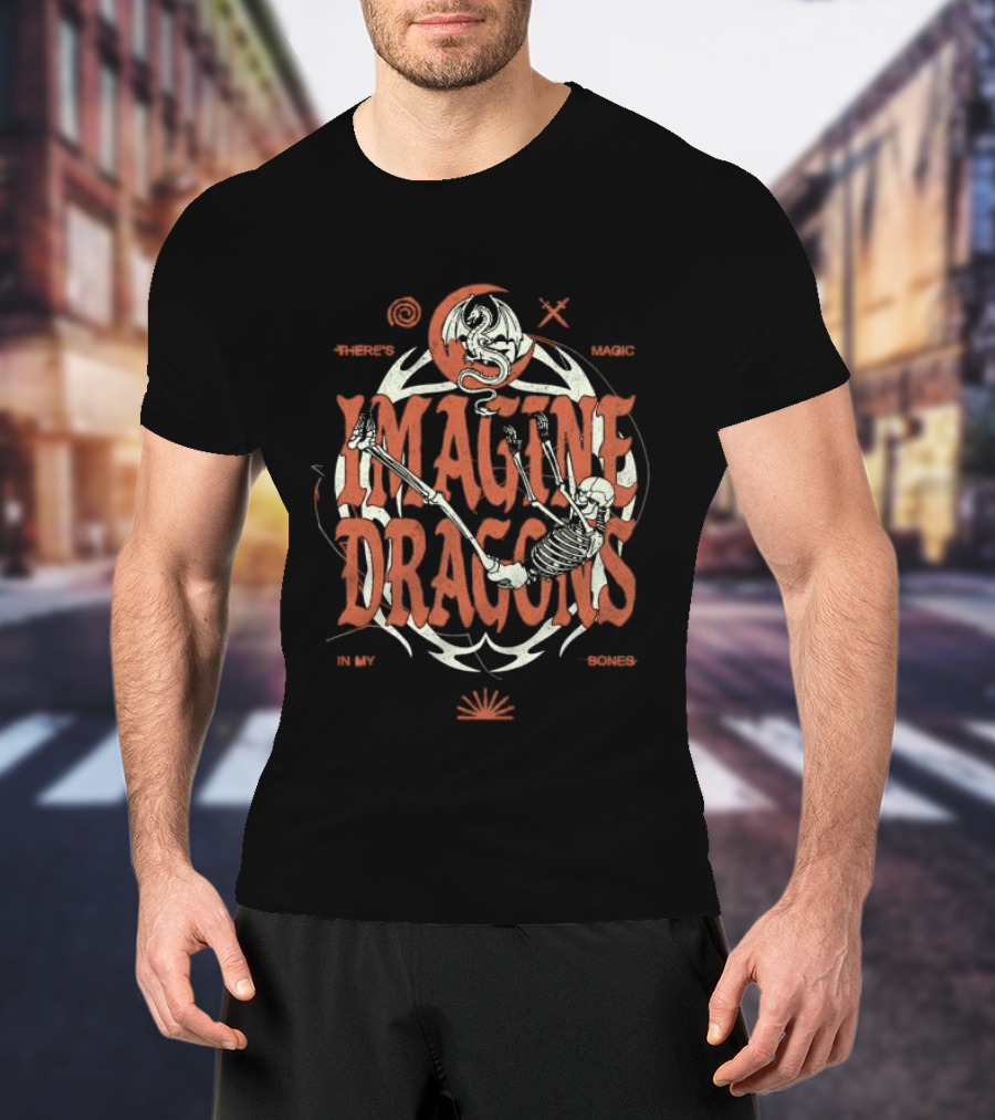 Imagine Dragons Music Store Skeleton And Moon There's Magic In My Bones T-Shirt