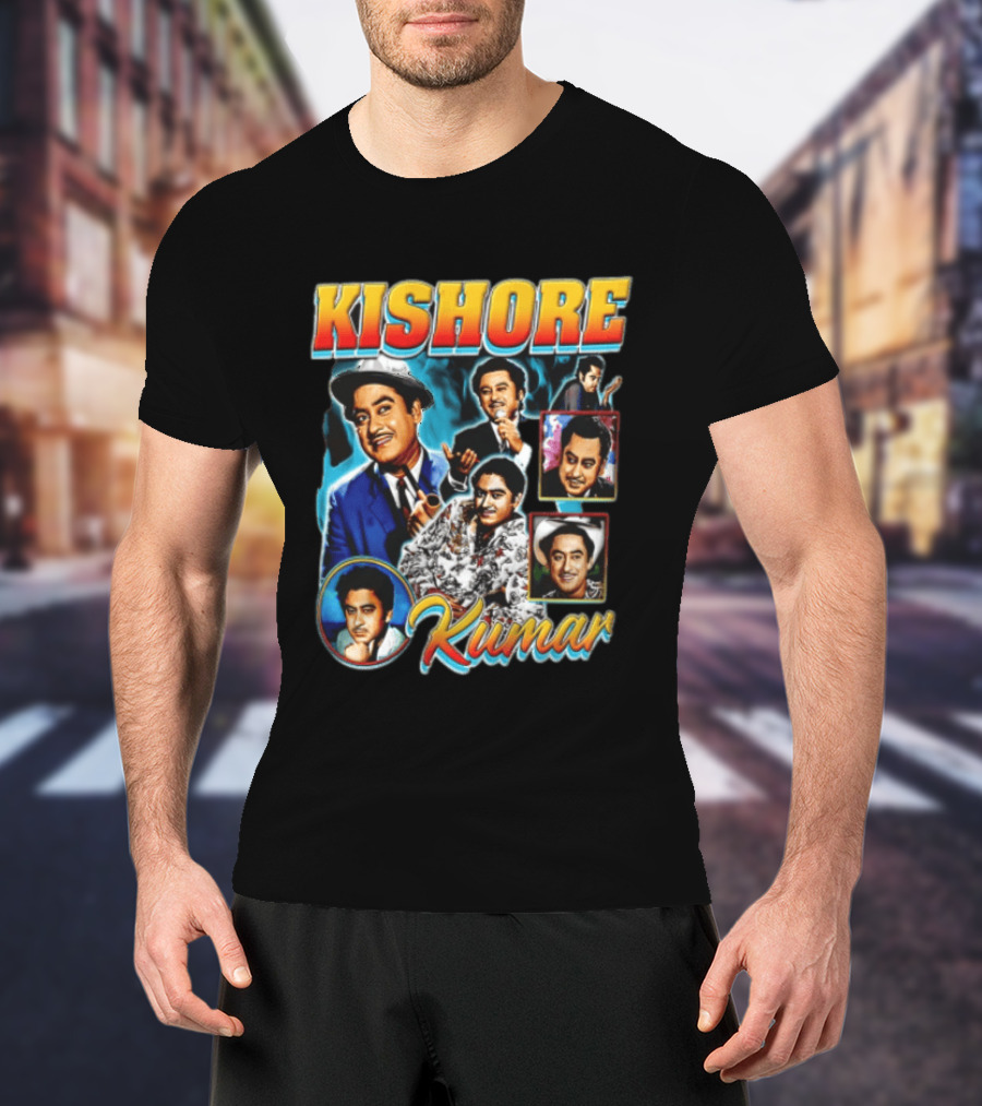 Kishore Kumar Retro Collage Music Legend T-Shirt