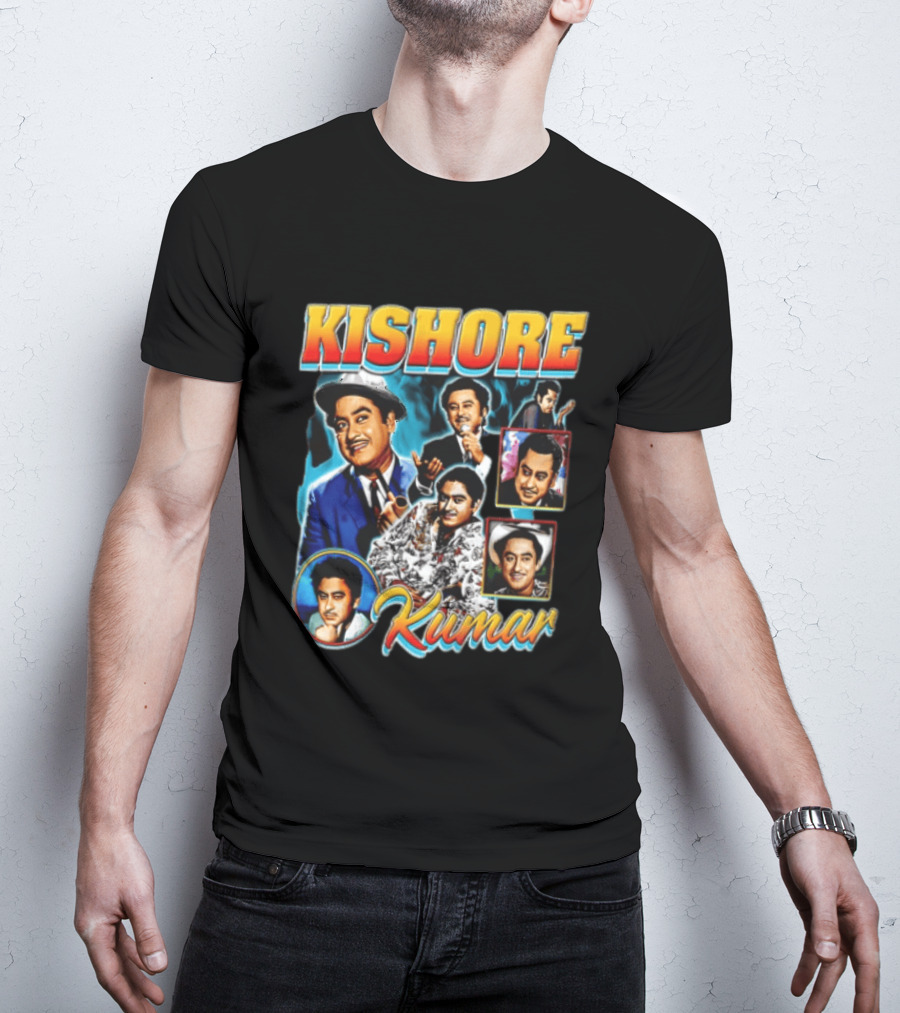 Kishore Kumar Retro Collage Music Legend T-Shirt