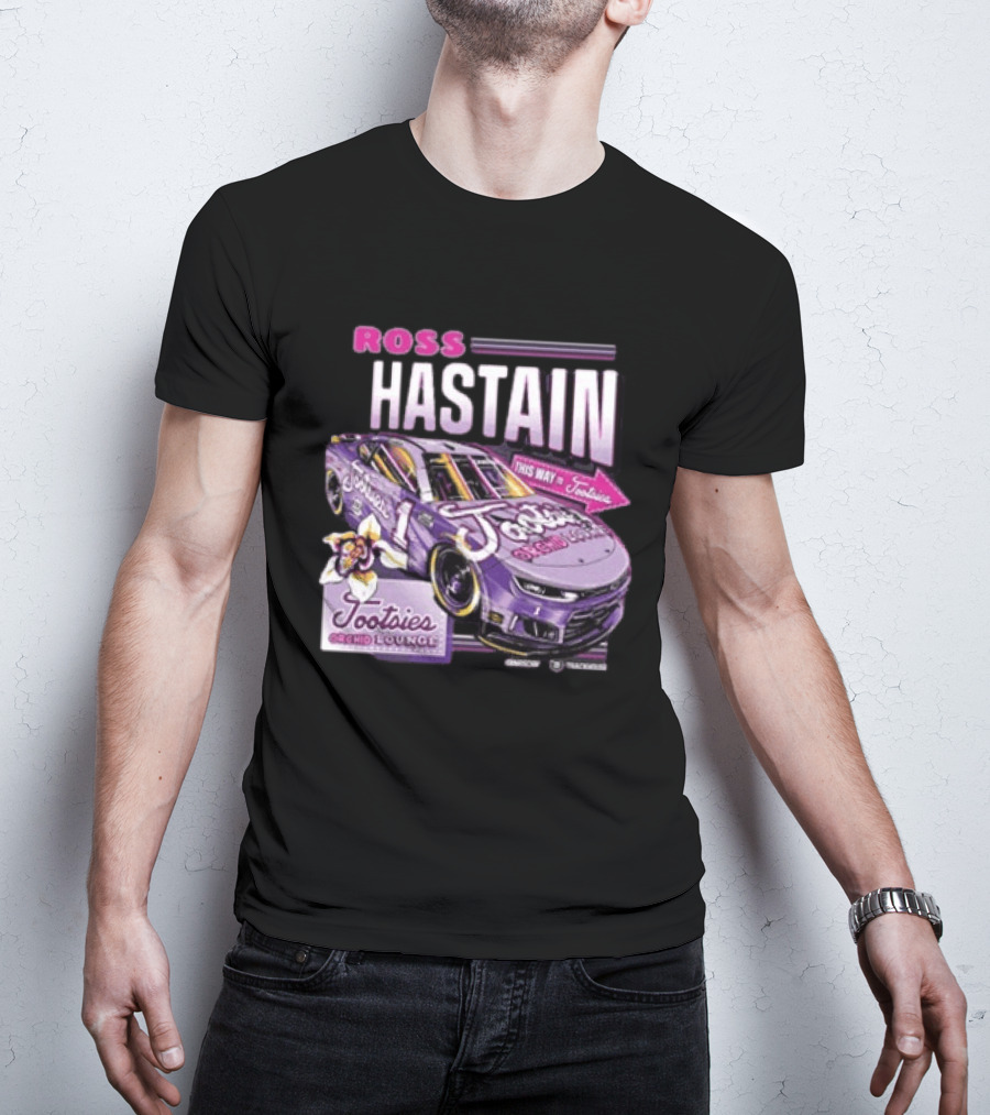 Ross Chastain Tootsies Orchid Lounge Trackhouse Racing Car #1 Racing Team T-Shirt