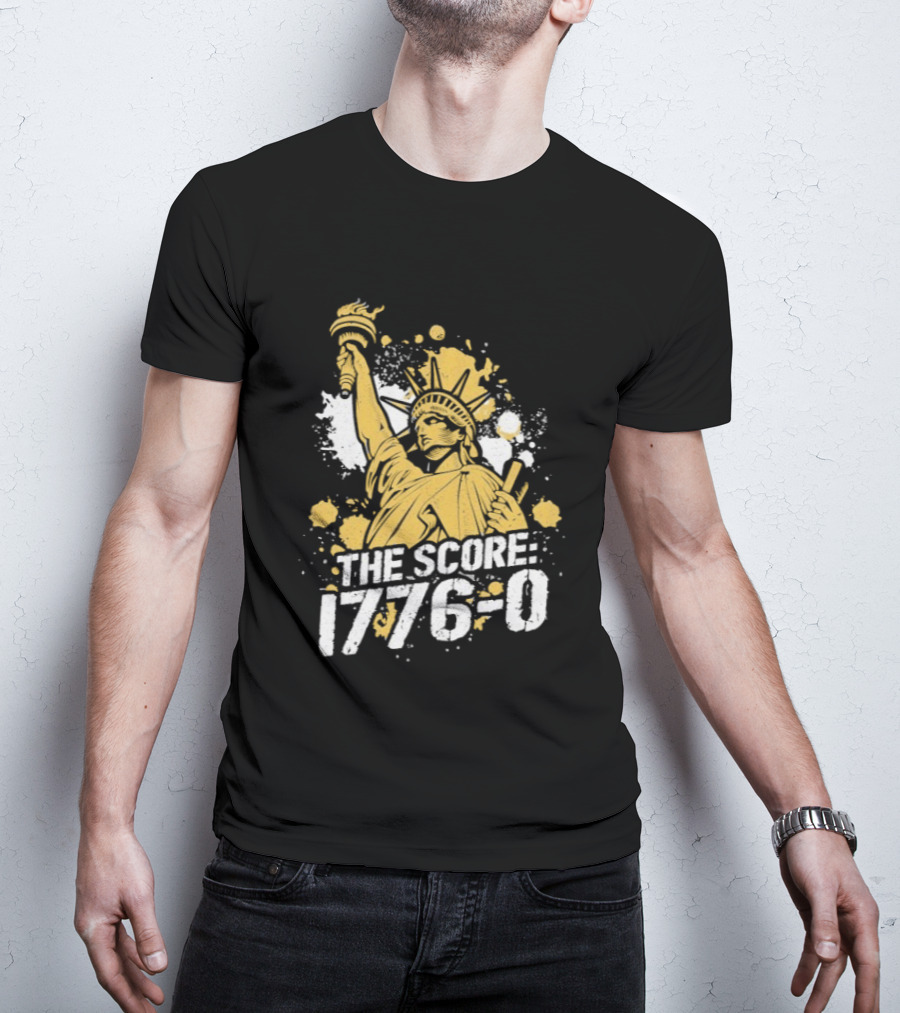 The Fat Electrician Statue Of Liberty 1776 0 Score T-Shirt