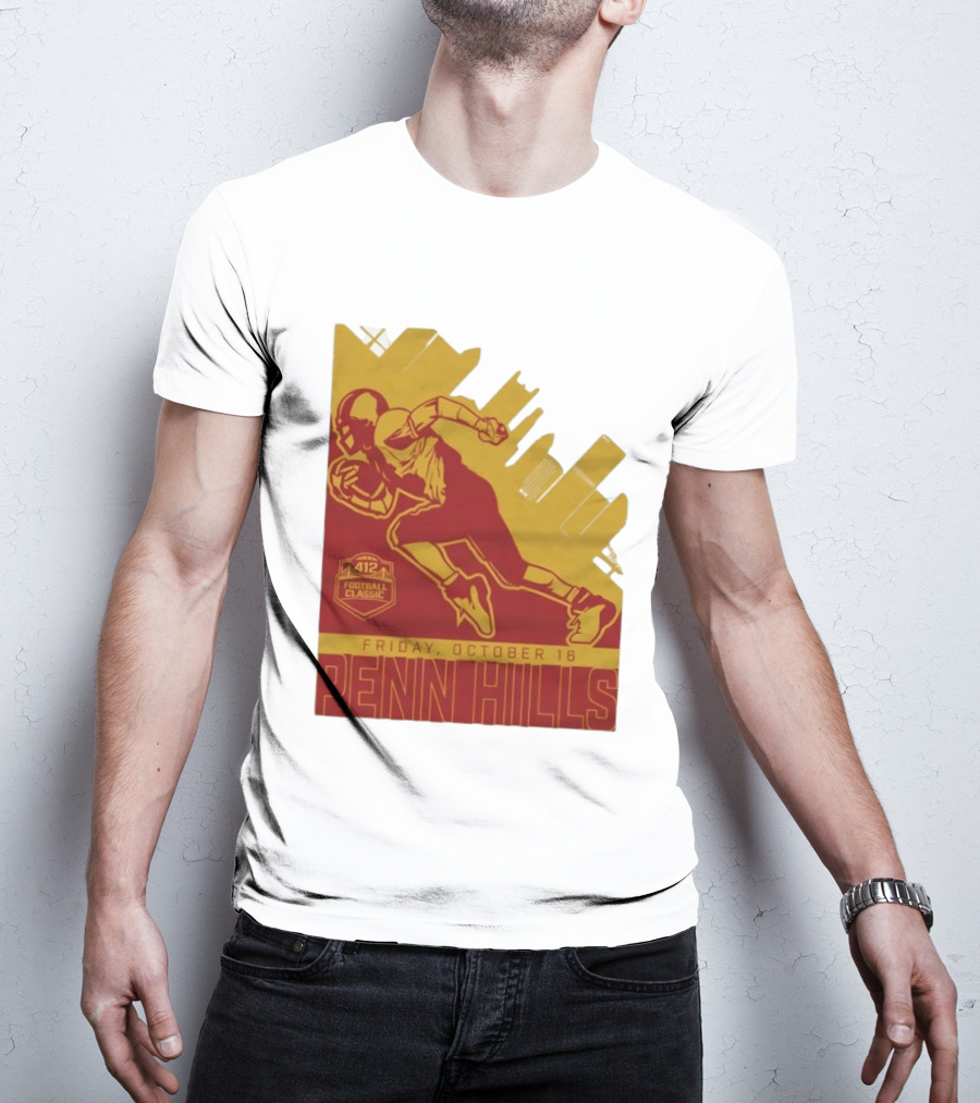 412 Football Classic Penn Hills Friday October 16 Football Player Image T-Shirt