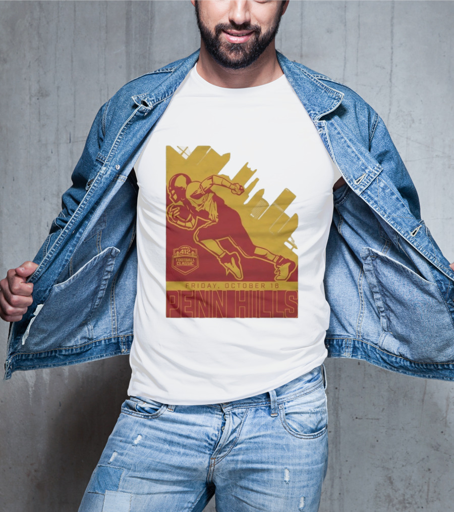 412 Football Classic Penn Hills Friday October 16 Football Player Image T-Shirt