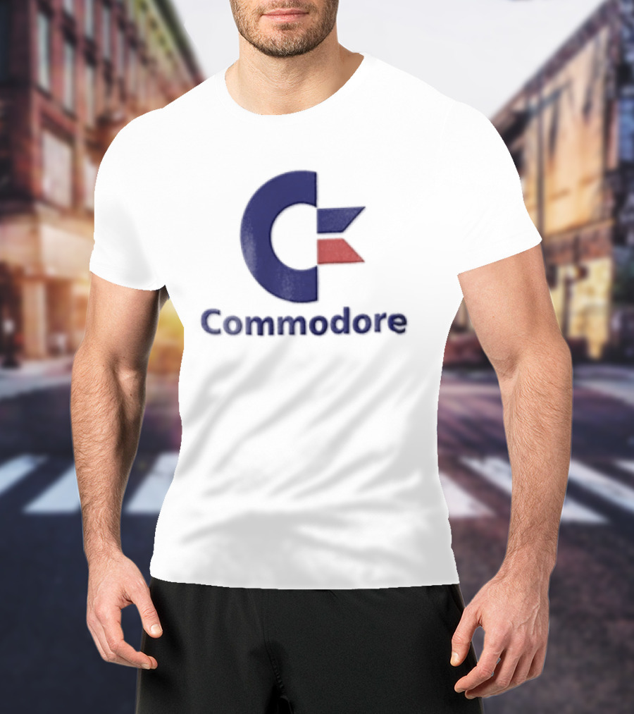 Commodore Blue Red Letter C Vintage Computer T-Shirt