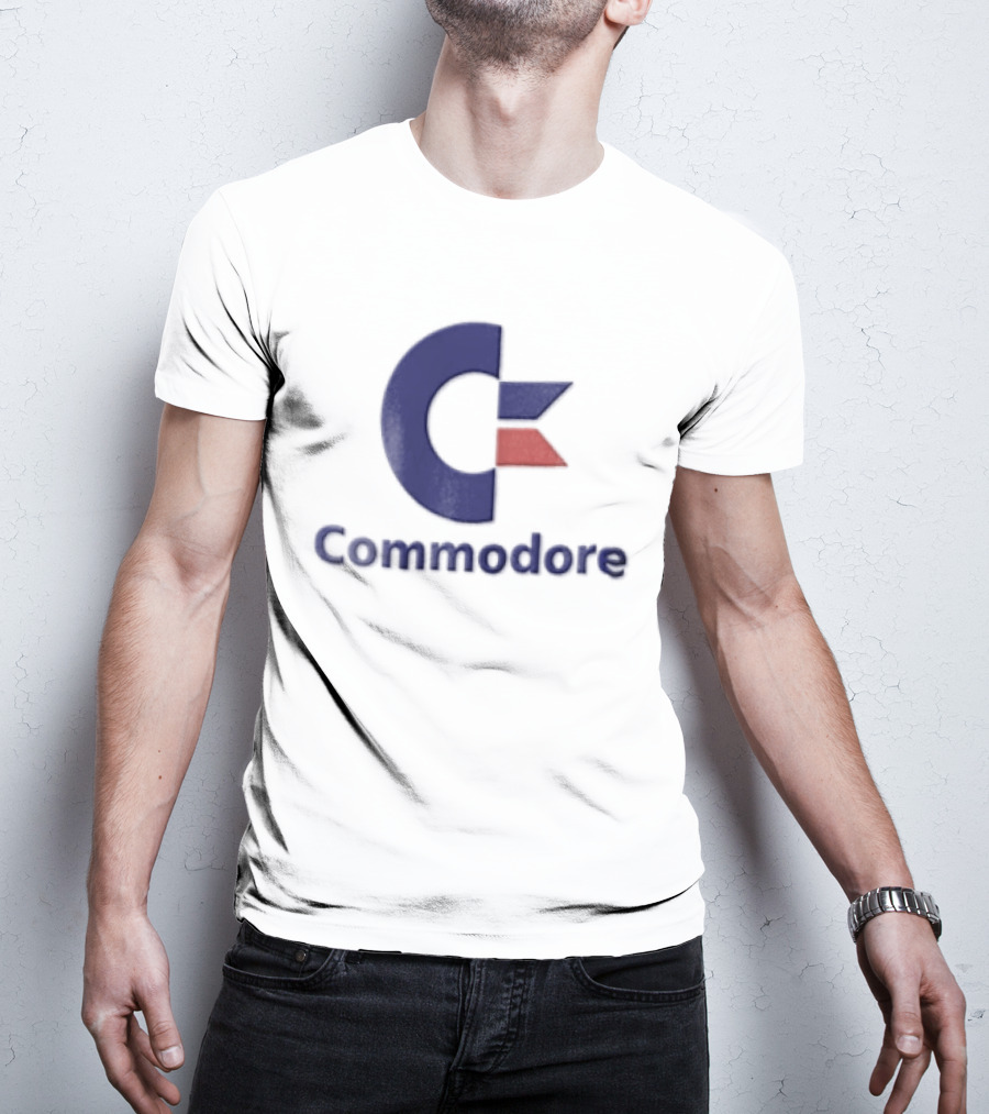 Commodore Blue Red Letter C Vintage Computer T-Shirt