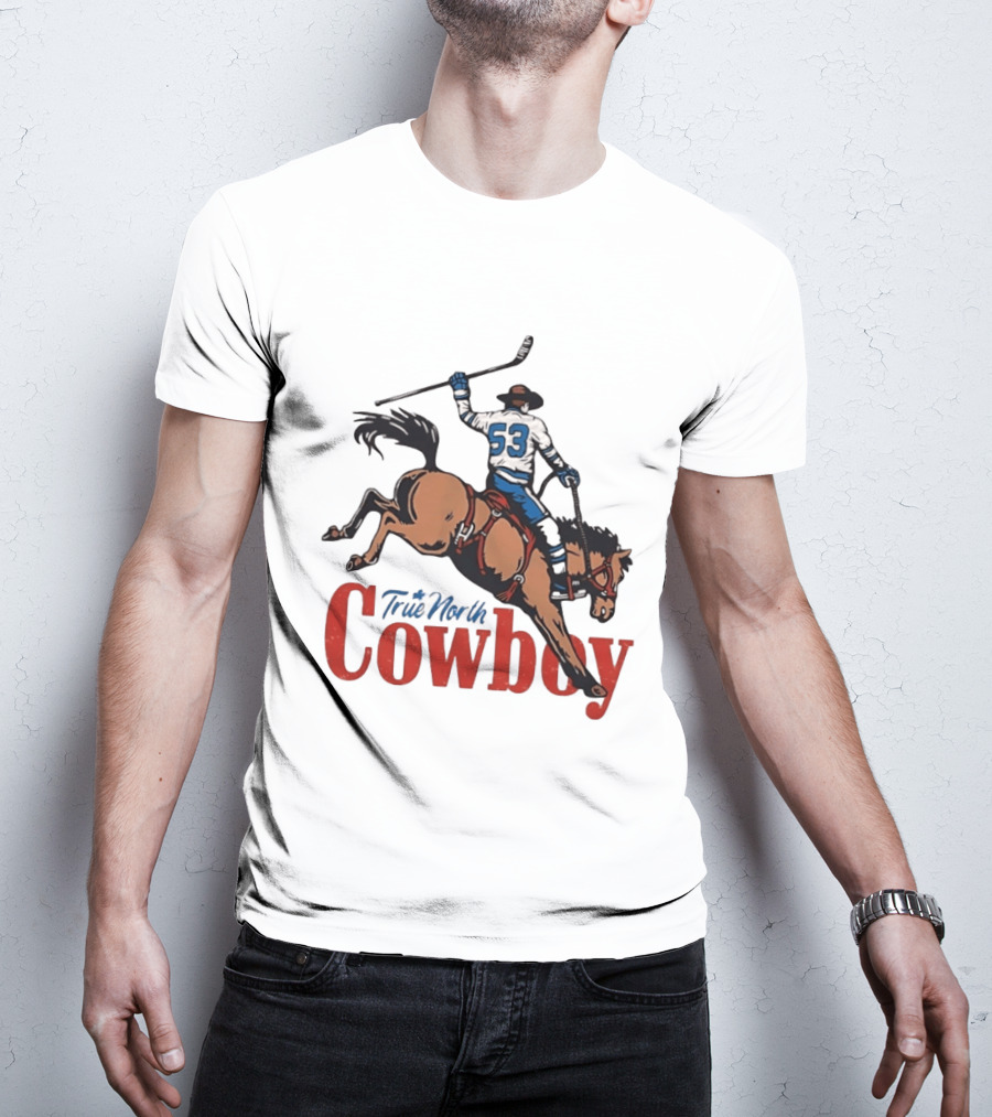 True North Cowboy Hockey Riding Bucking Bronco Number 53 T-Shirt