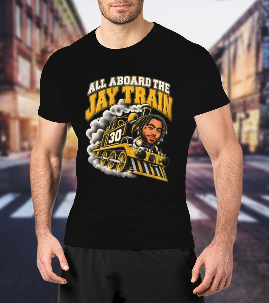 All Aboard The Jay Train 30 Steam Engine Train T-Shirt