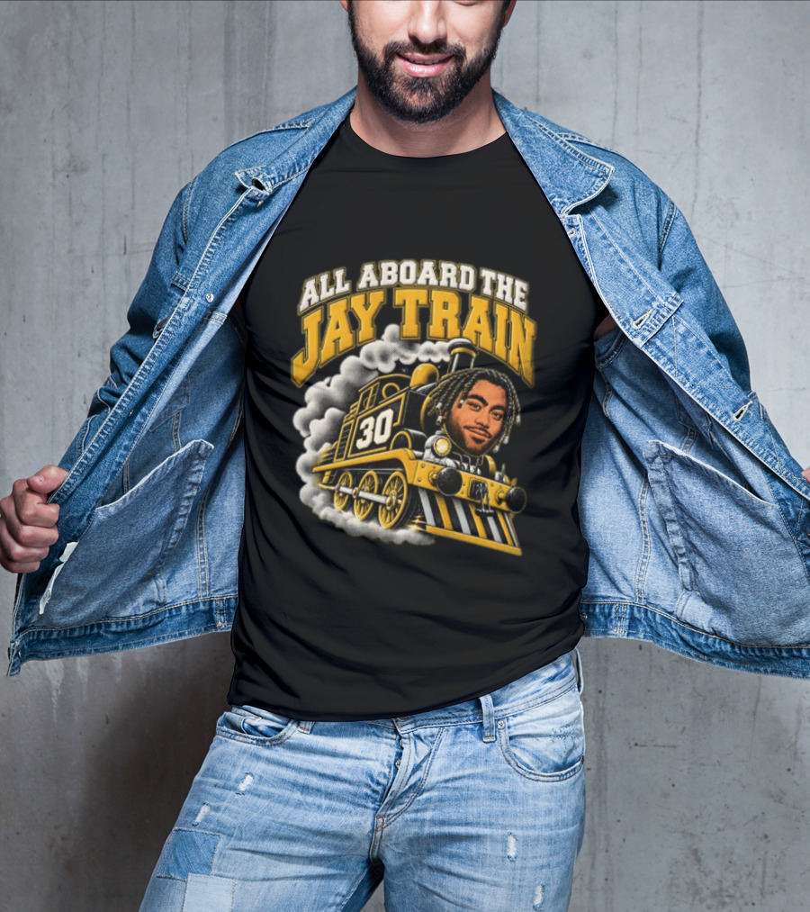 All Aboard The Jay Train 30 Steam Engine Train T-Shirt