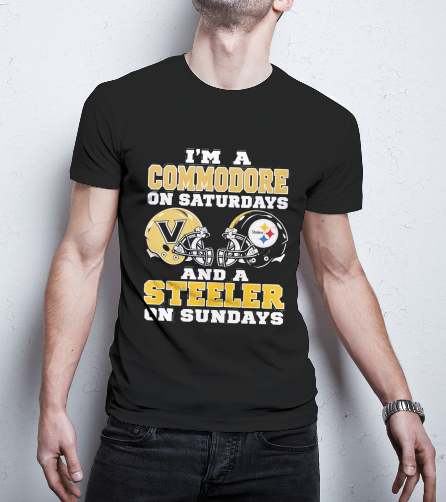 I'm A Commodore On Saturdays And A Steeler On Sundays Helmets T-Shirt