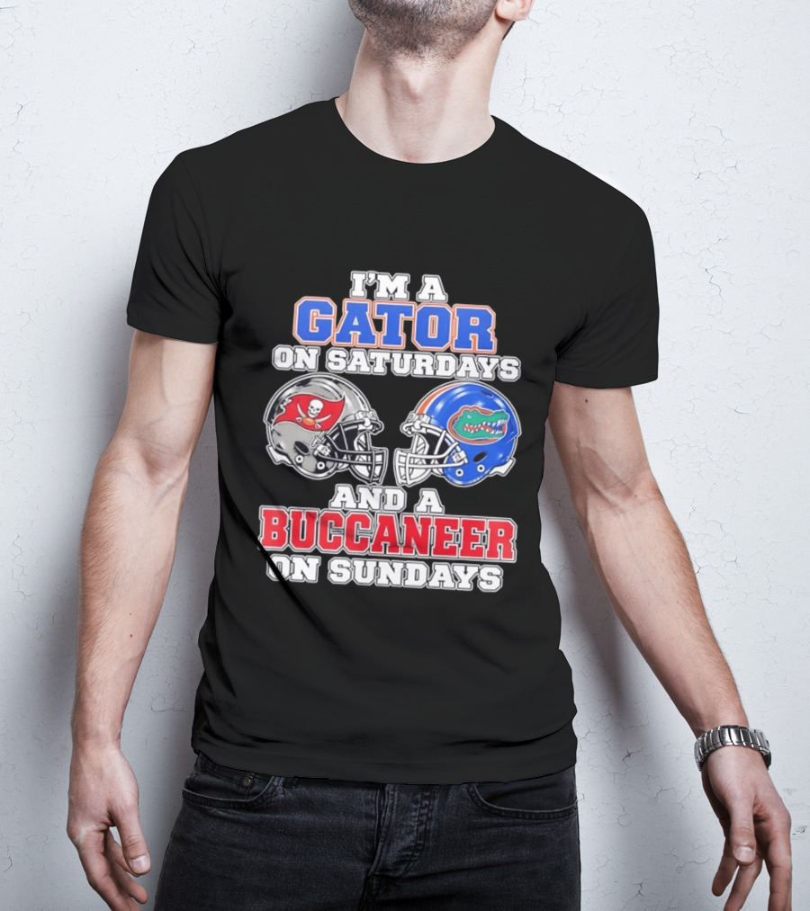 I'm A Gator On Saturdays And A Buccaneer On Sundays Football Helmets T-Shirt
