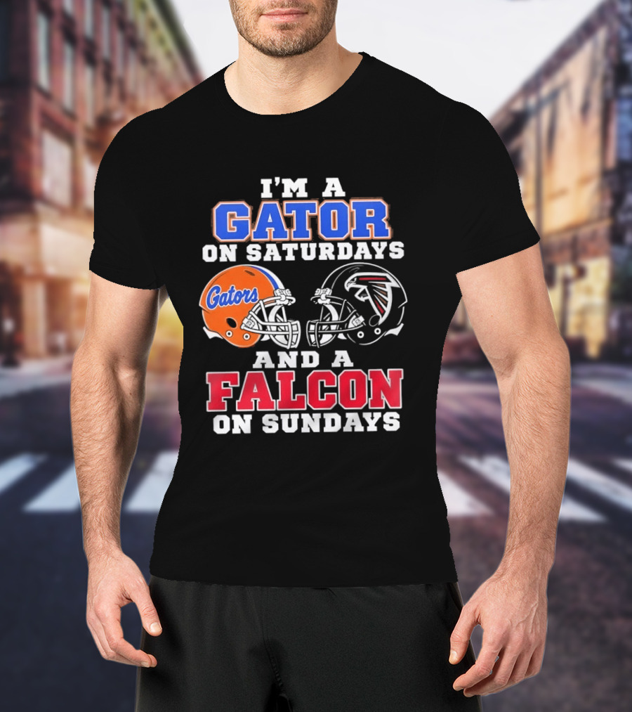 I'm A Gator On Saturdays And A Falcon On Sundays Helmet Fan Spirit T-Shirt