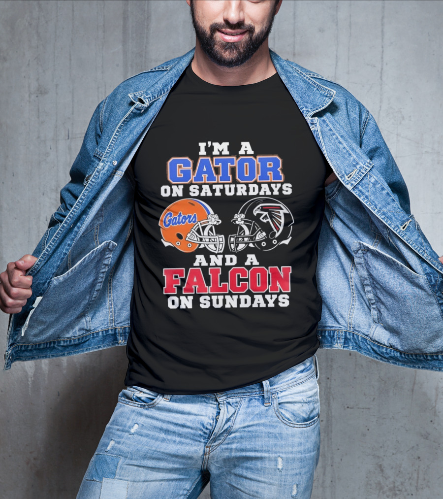 I'm A Gator On Saturdays And A Falcon On Sundays Helmet Fan Spirit T-Shirt
