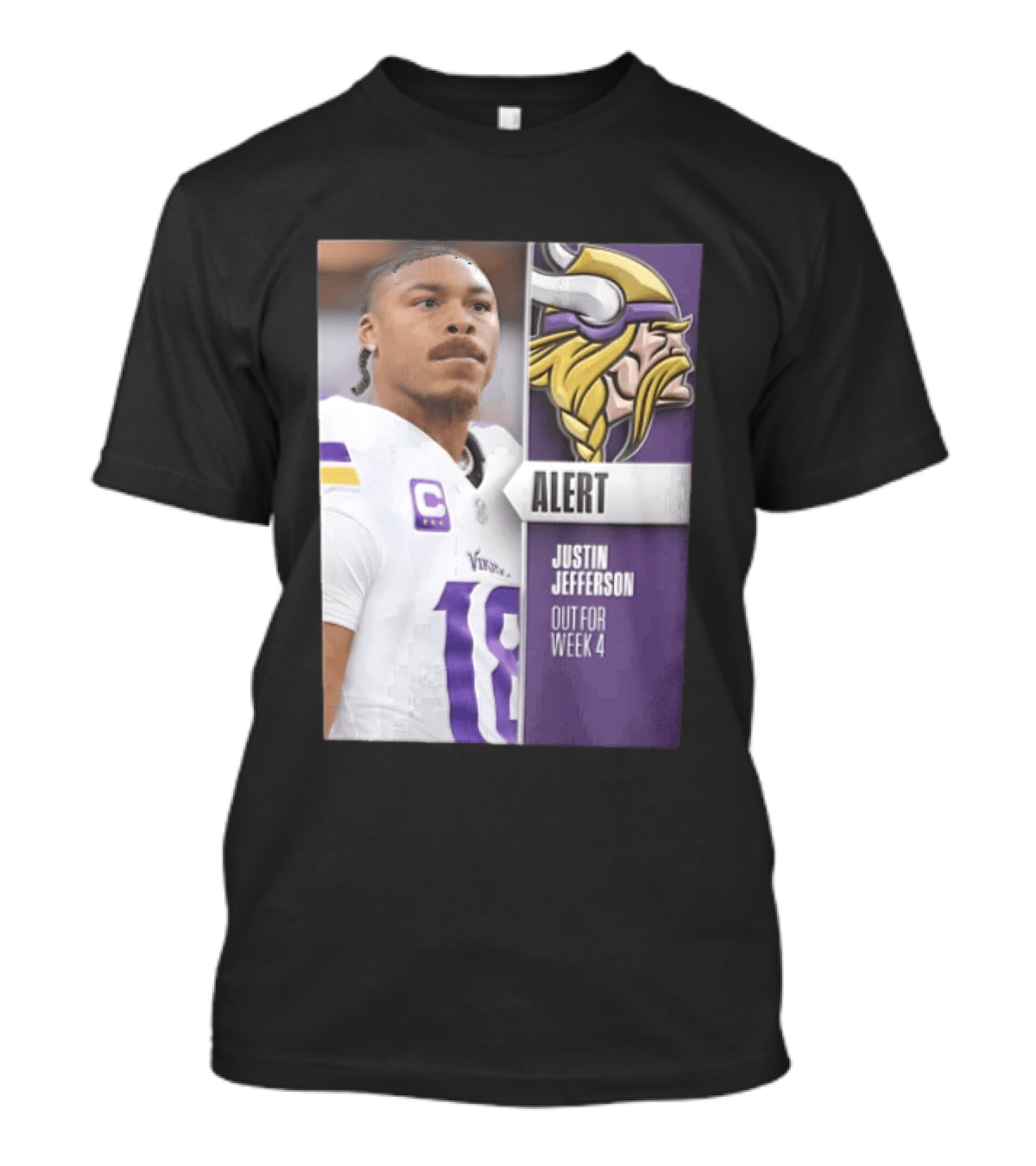 Alert Justin Jefferson Out For Week 4 Vikings Player Update T-Shirt