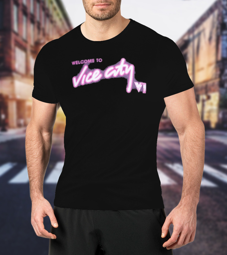 Miami Heat Court Culture Welcome To Vice City VI Pink Neon T-Shirt