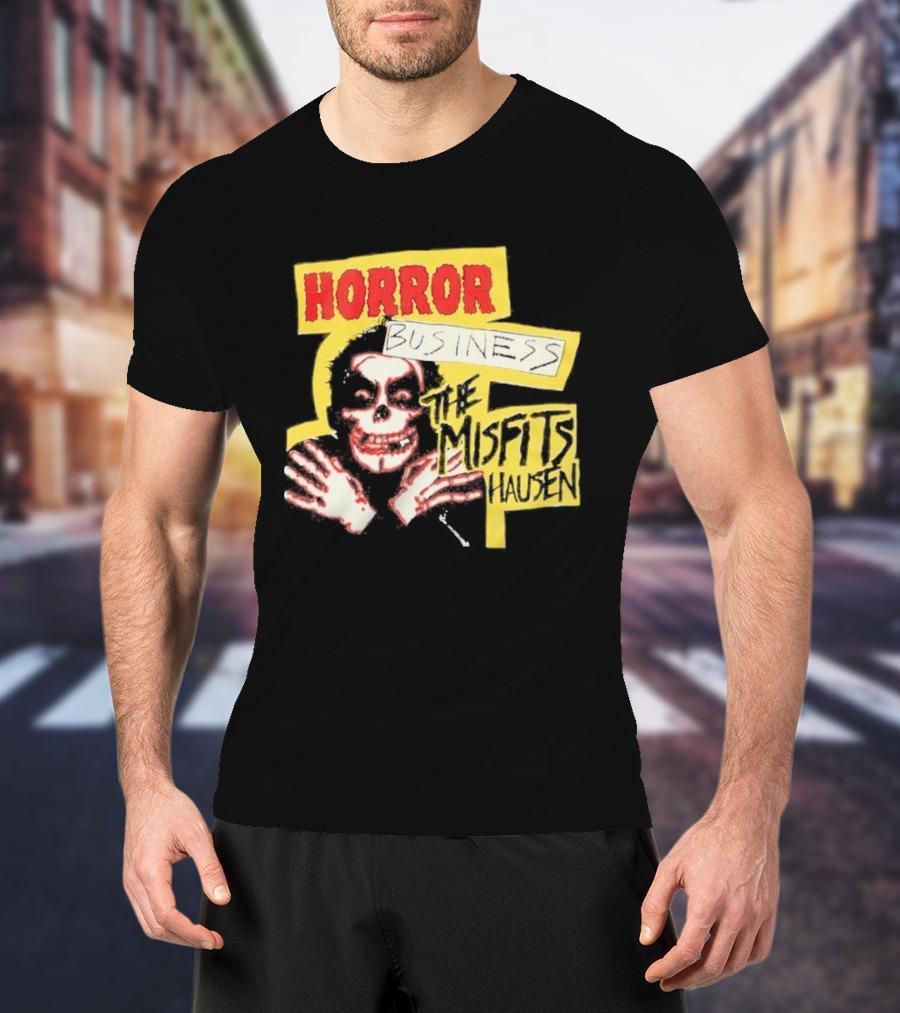 Middle Of Beyond Misfitshausen Misfits X Danhausen Horror Business Iconic Skull T-Shirt