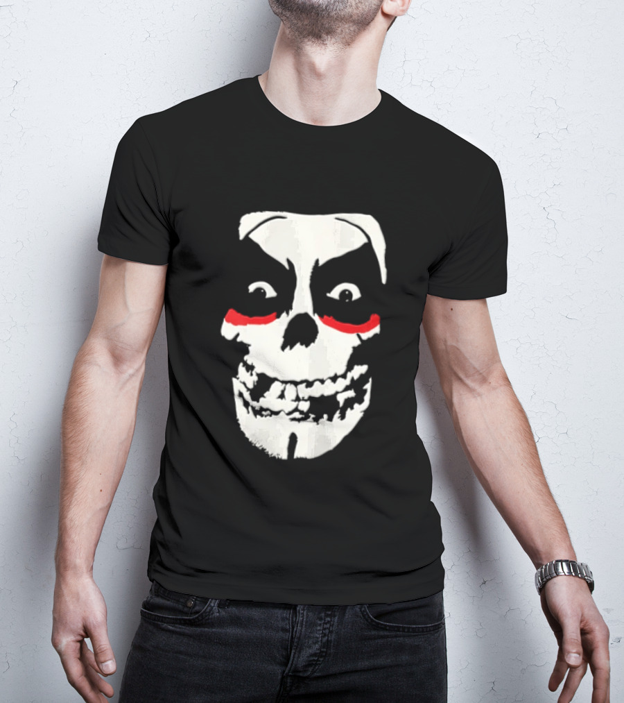 Misfits Danhausen Skull Face Design With Red Accents T-Shirt