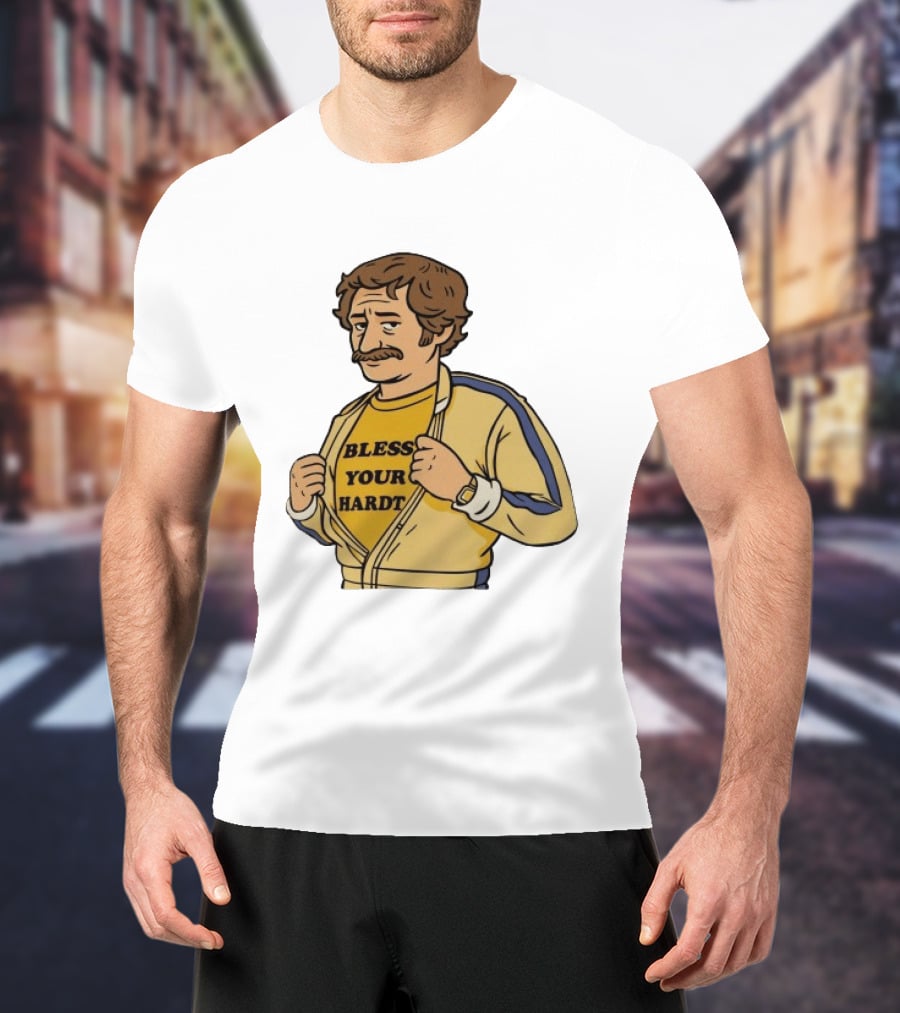 Bless Your Hardt Damn I'm Good Cartoon 70s Style Mustache Vintage Look T-Shirt