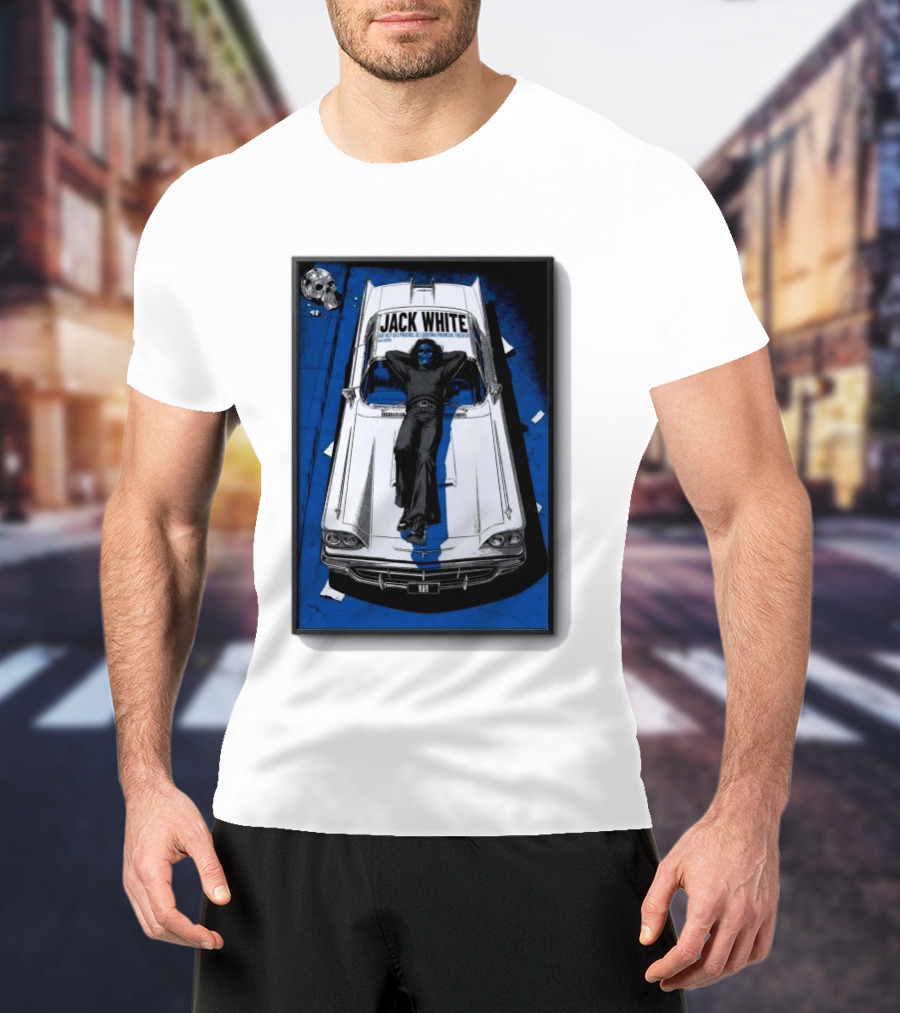 Jack White Phoenix AZ Concert October 3 2026 Classic Car And Skull T-Shirt