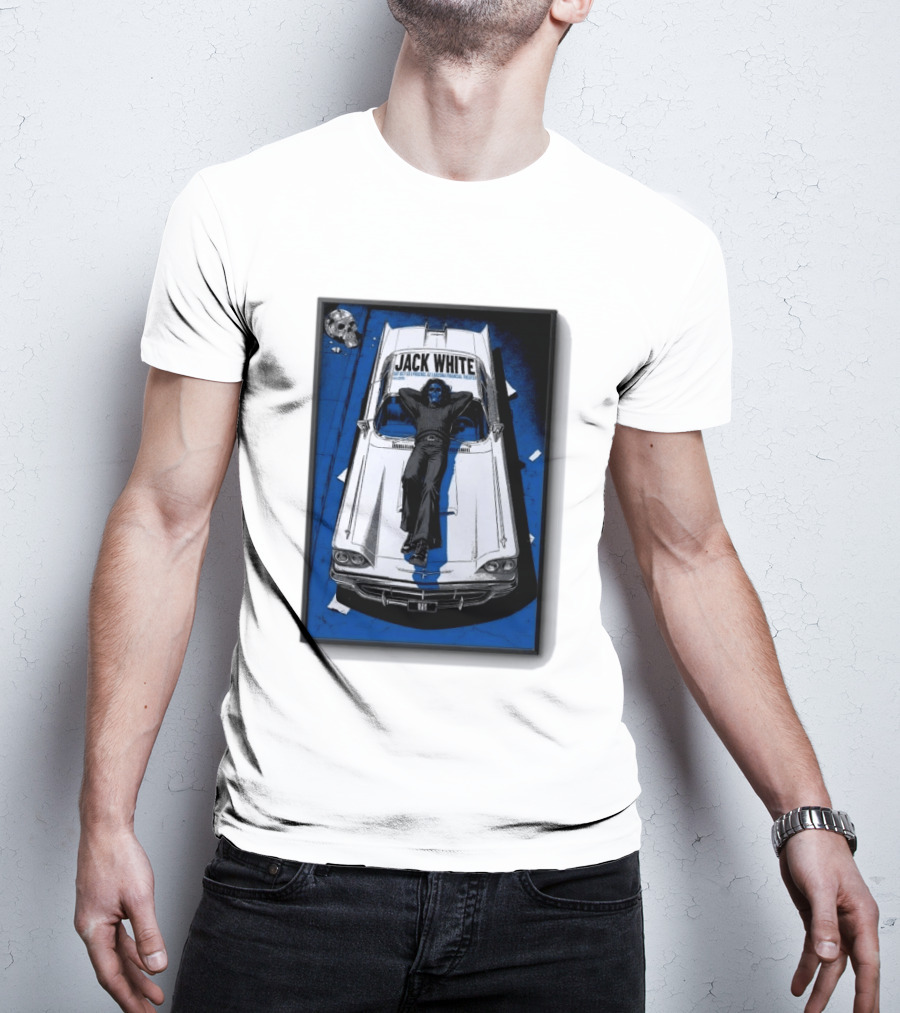Jack White Phoenix AZ Concert October 3 2026 Classic Car And Skull T-Shirt
