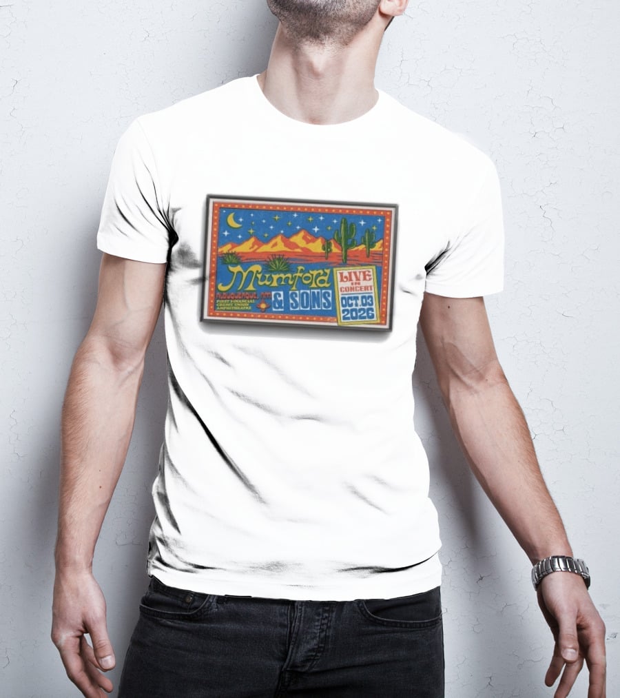 Original Mumford And Sons Live In Concert October 3 2026 Albuquerque NM T-Shirt