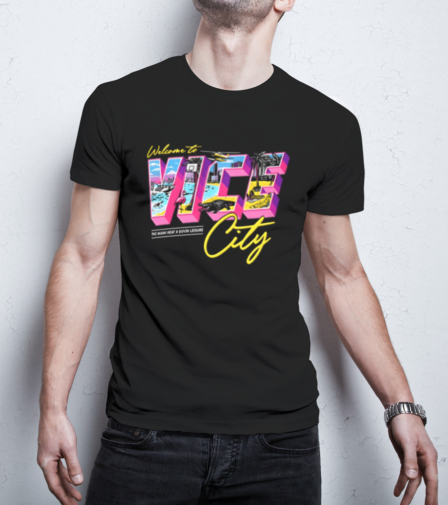 Welcome To Vice City Court Culture X Duvin Postcard T-Shirt