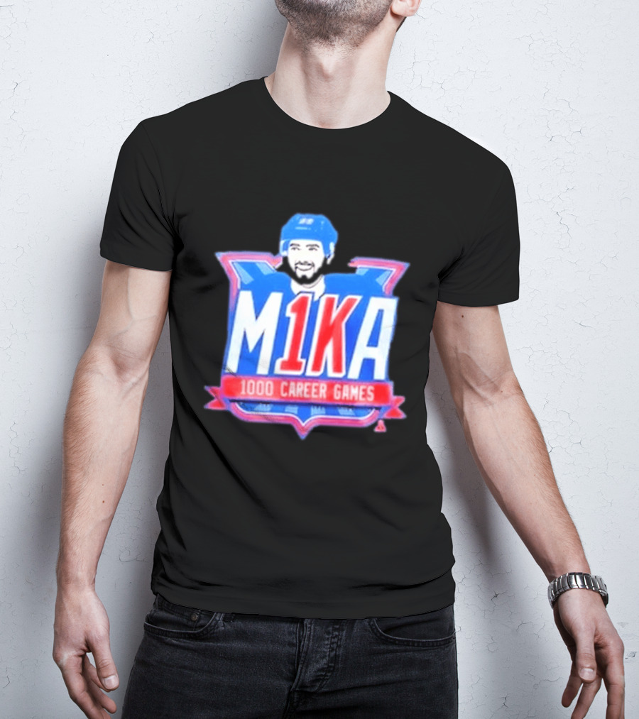 Mika Zibanejad 1000 Career Games M1KA New York Rangers T-Shirt