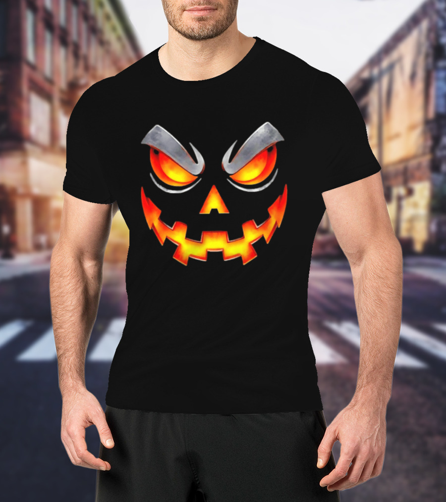 Pumpkin King Wicked Halloween 2026 Fiery Face Jack O' Lantern T-Shirt