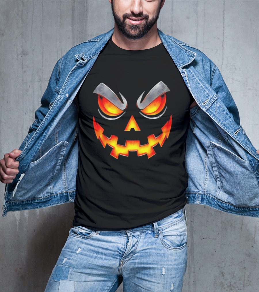 Pumpkin King Wicked Halloween 2026 Fiery Face Jack O' Lantern T-Shirt
