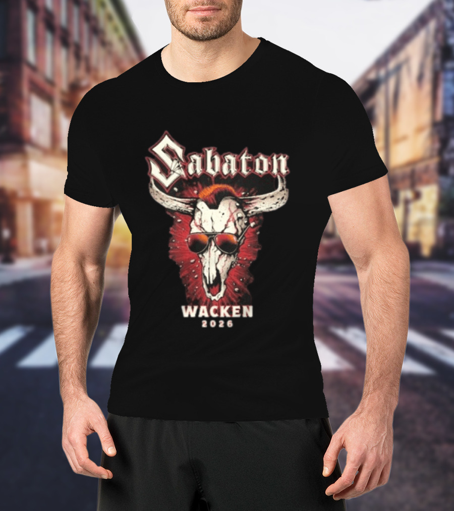Sabaton Wacken 2023 Skull Wearing Sunglasses T-Shirt