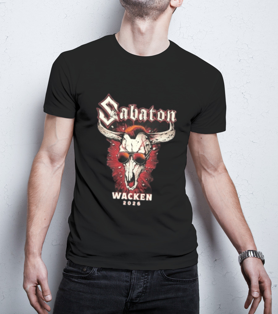 Sabaton Wacken 2023 Skull Wearing Sunglasses T-Shirt