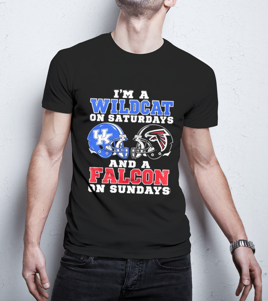 I'm A Wildcat On Saturdays And A Falcon On Sundays Kentucky And Atlanta Football Fan Gear T-Shirt