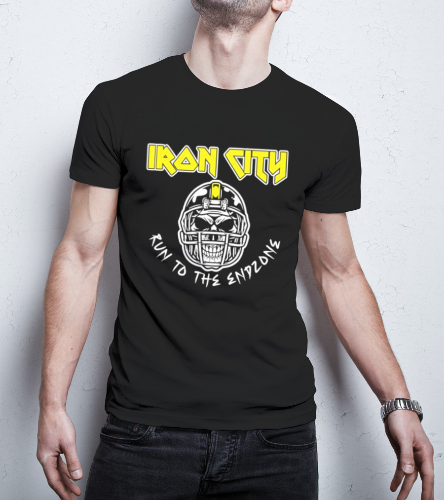 Iron City Run To The Endzone Skull Helmet T-Shirt