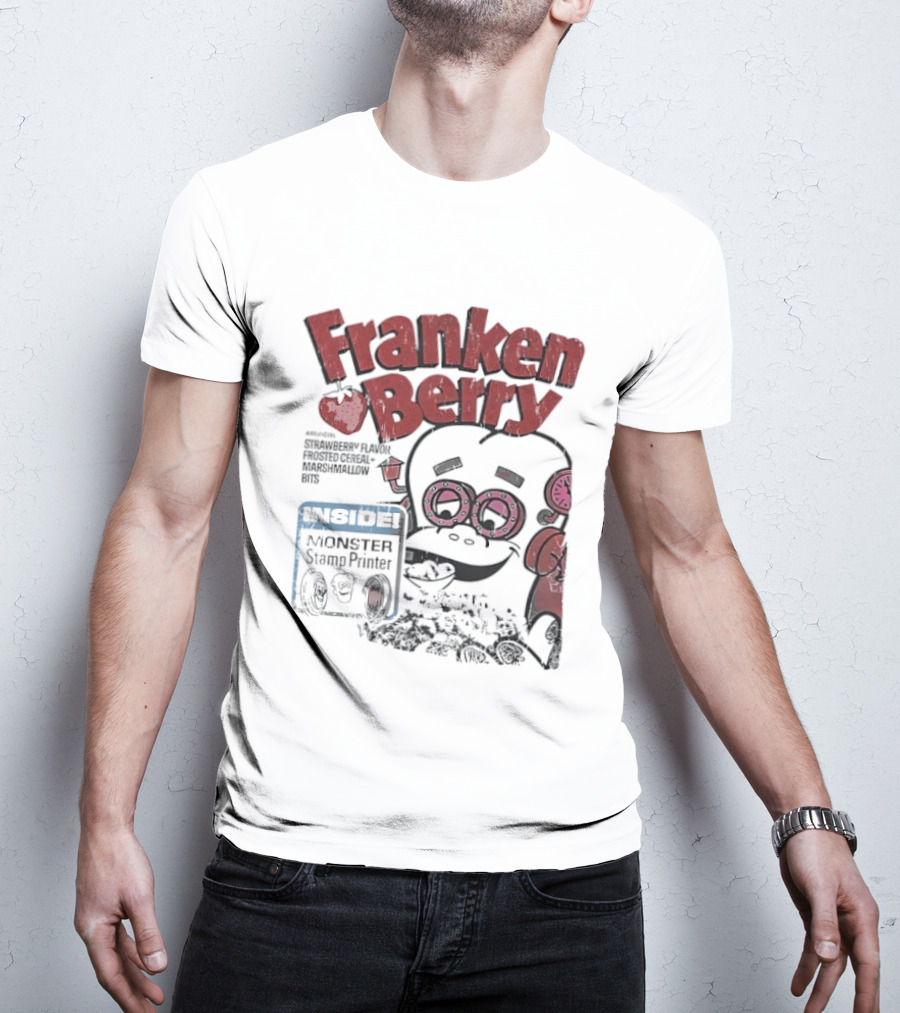 Franken Berry Monster Stamp Printer Inside T-Shirt