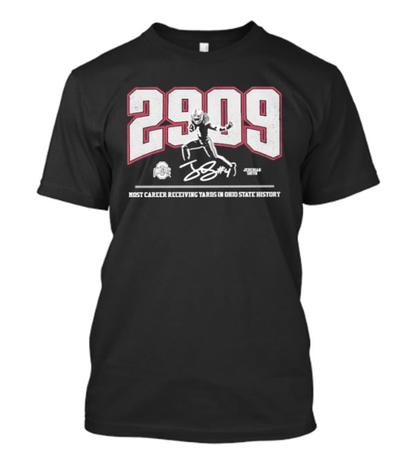 Jeremiah Smith 2909 Most Career Receiving Yards Ohio State Buckeyes History T-Shirt