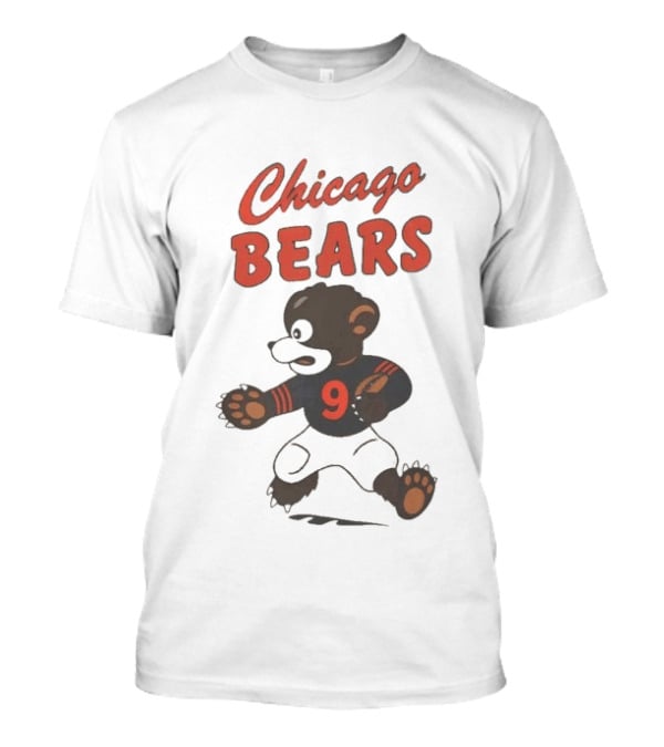 Chicago Bears Vintage Running Bear Illustration Football 9 T-Shirt