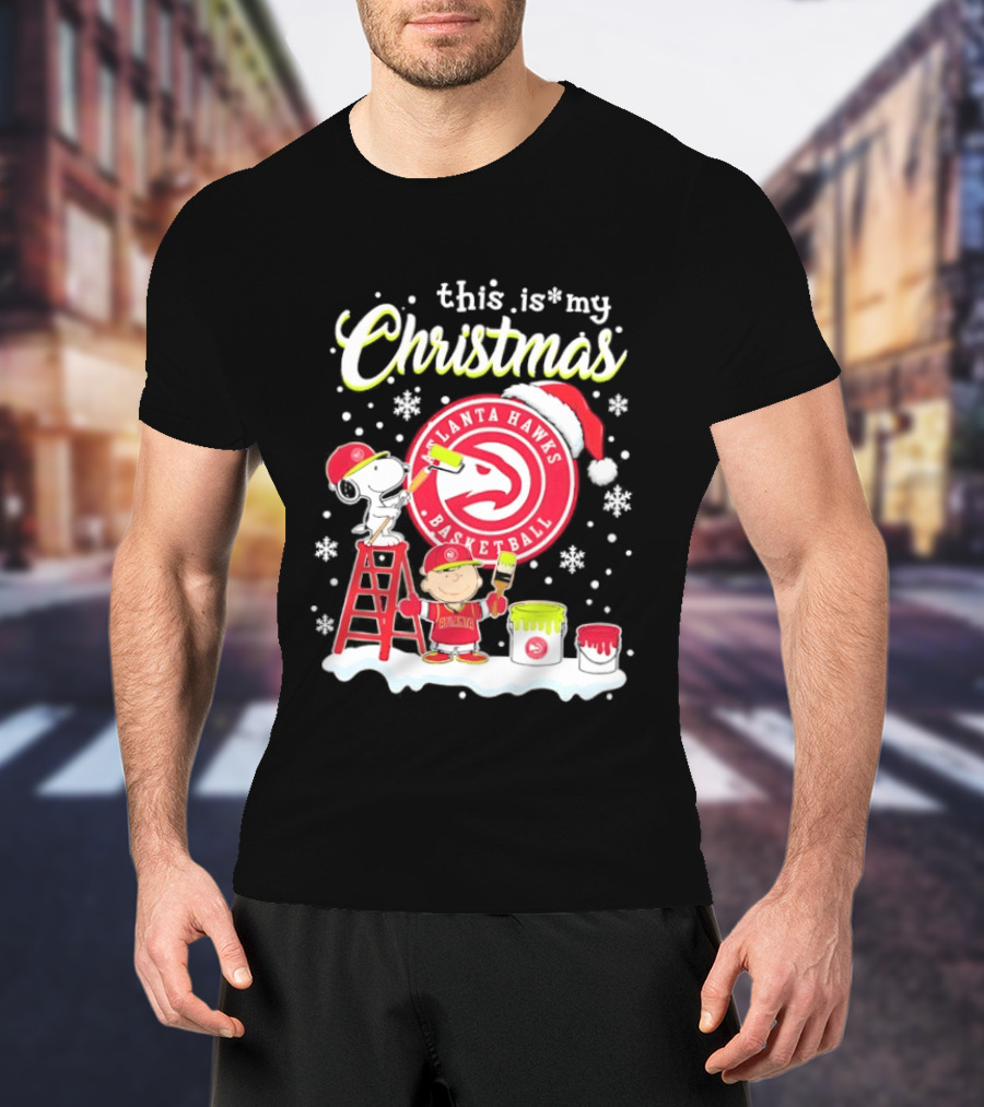 Atlanta Hawks Snoopy Woodstock Charlie Brown Christmas 2026 Basketball T-Shirt
