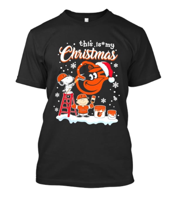 Baltimore Orioles Snoopy Woodstock Charlie Brown This Is My Christmas 2026 T-Shirt