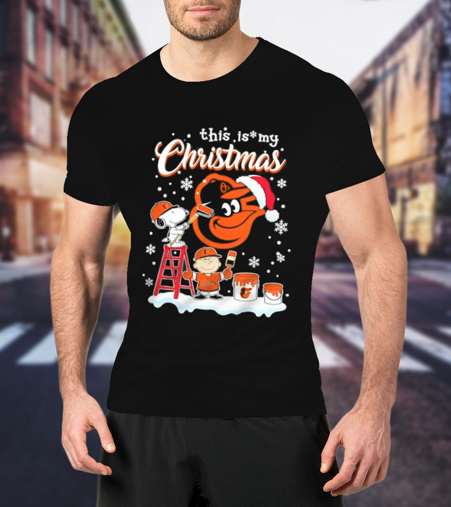Baltimore Orioles Snoopy Woodstock Charlie Brown This Is My Christmas 2026 T-Shirt