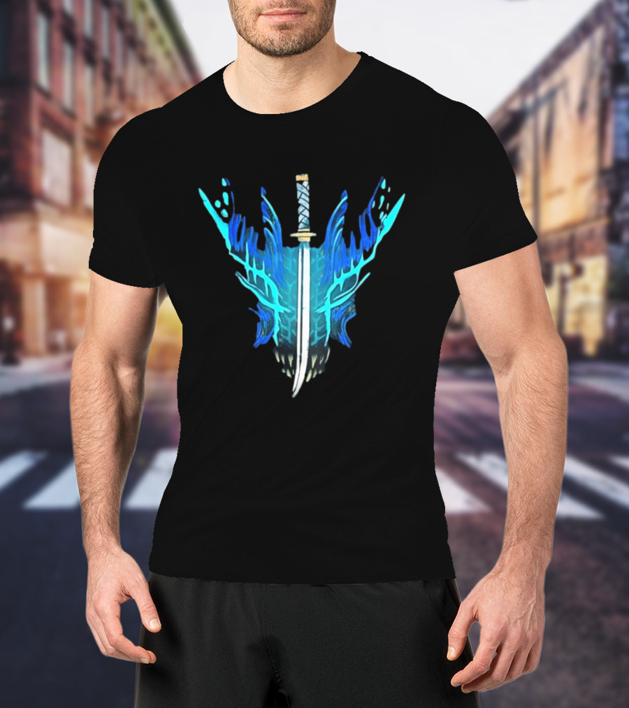 Devil May Cry 5 Vergil Yamato Sword Blue Flames T-Shirt
