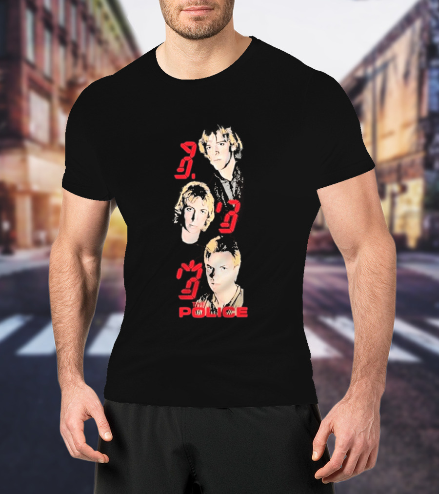 The Police Ghost In The Machine 45th Anniversary Faces Red Digital Numbers T-Shirt