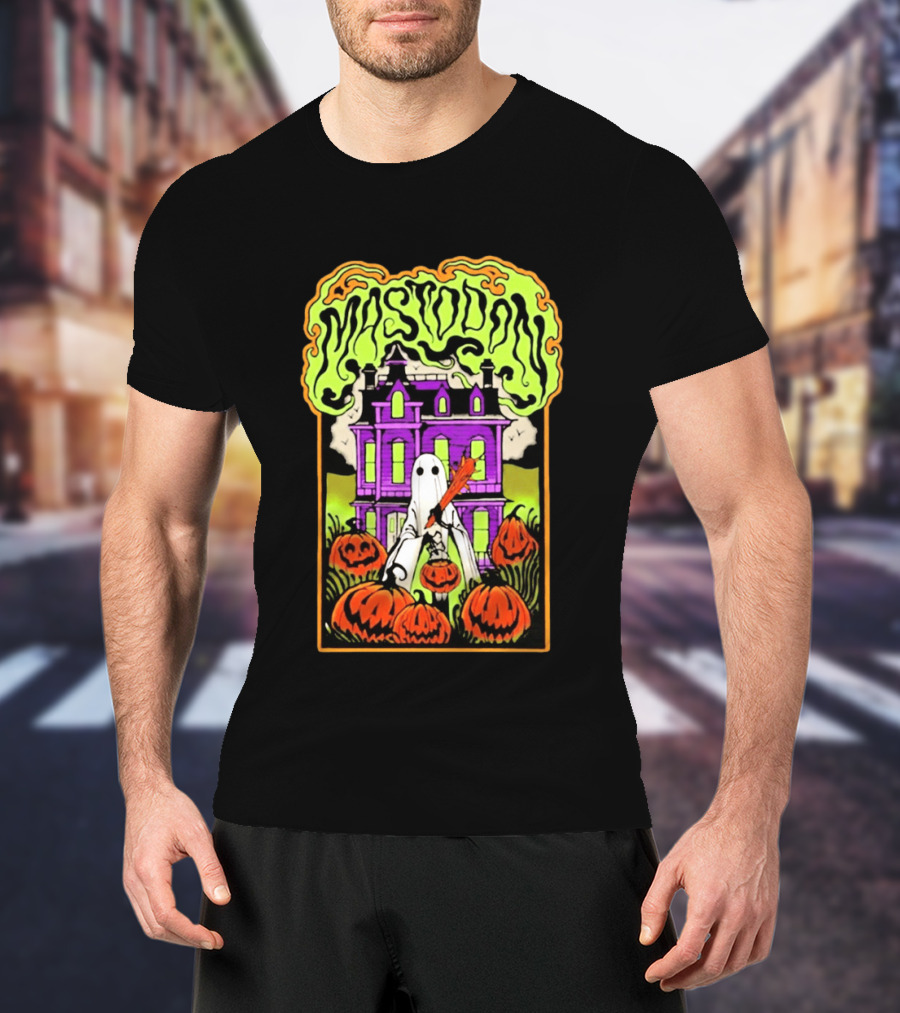 Mastodon Haunted Mansion Pumpkin Patch Halloween 2026 T-Shirt