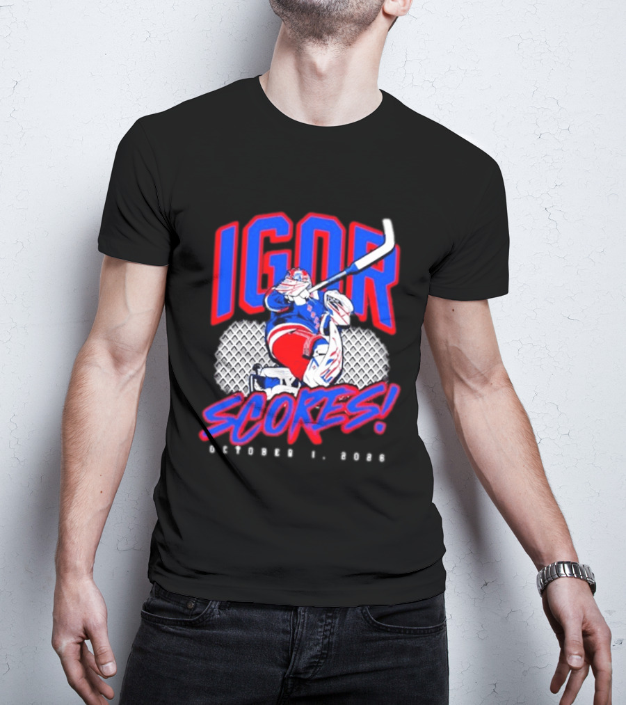 Igor Scores October 1 2026 Hockey Goalie Celebration T-Shirt