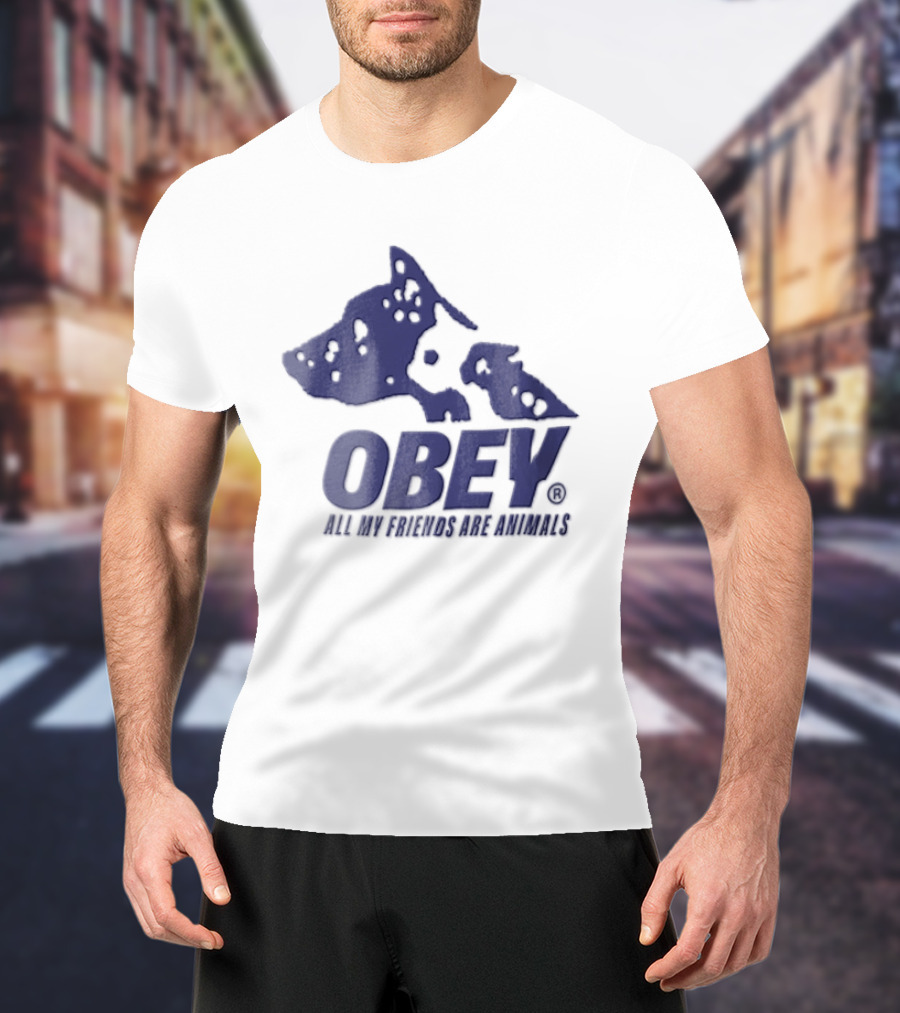 Obey All My Friends Are Animals Dog T-Shirt