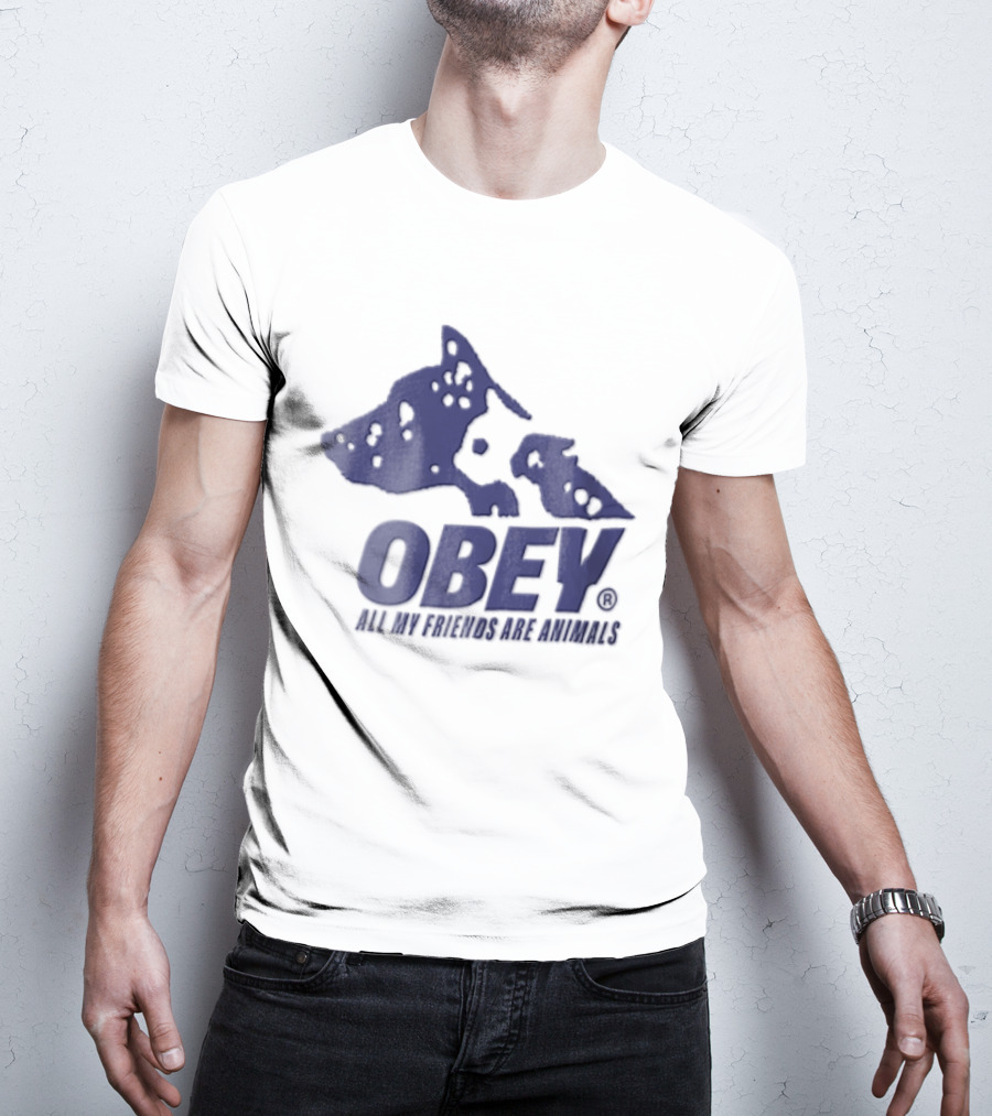 Obey All My Friends Are Animals Dog T-Shirt